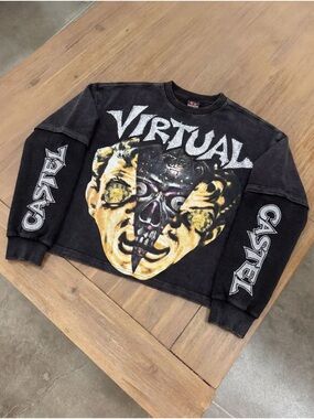 Black Graphic Long Sleeve Sweatshirt